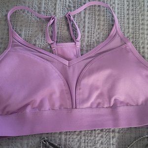 Two Pink brand sports bras both size small purple and grey